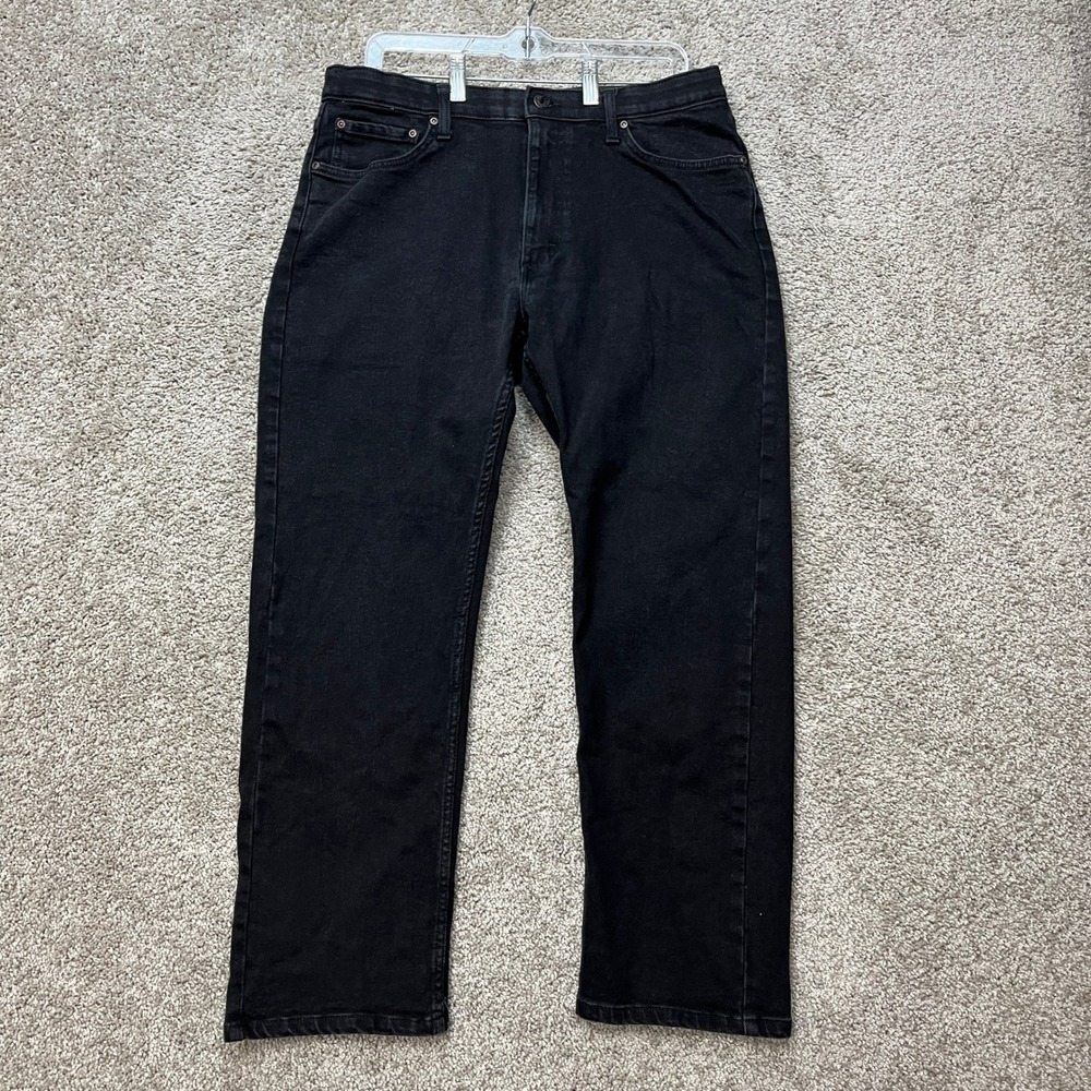 Wrangler Performance Series Jeans Mens 34x29 Black Straight Leg Stretch Comfort
